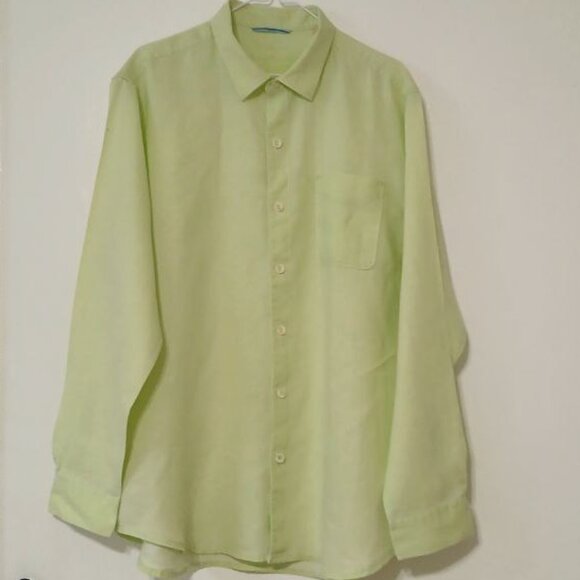 Tommy Bahama Relax Linen Shirt Light Green Long Sleeve Size L - Picture 1 of 14